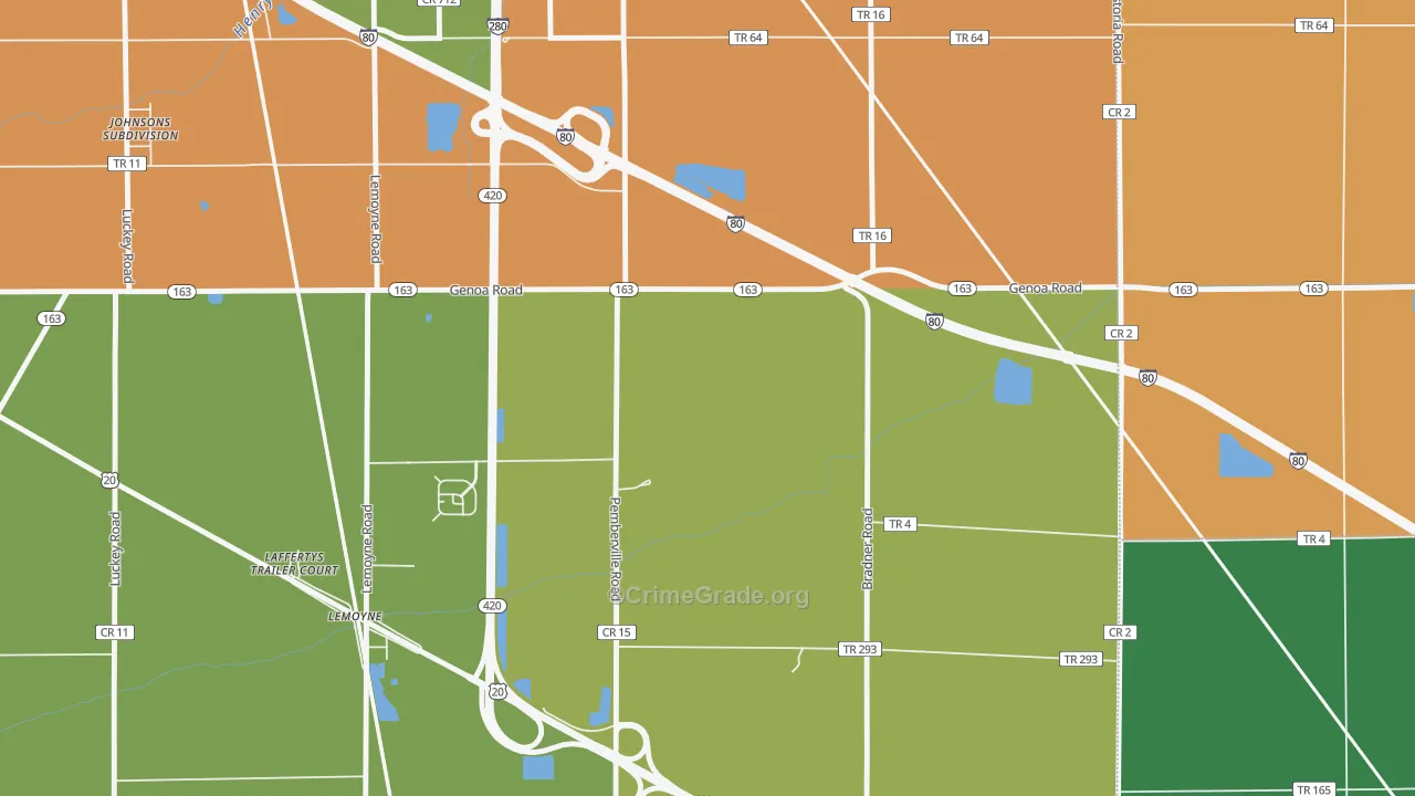 Lemoyne, OH Map of Arson Rates