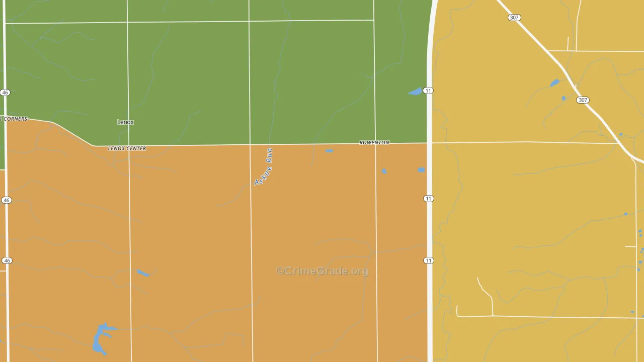 Lenox Center, OH Map of Arson Rates