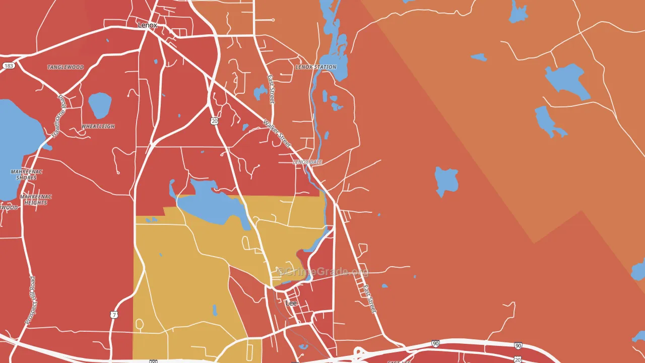 Lenox Dale, MA Map of Arson Rates