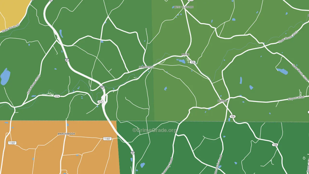Lenoxville, PA Map of Arson Rates