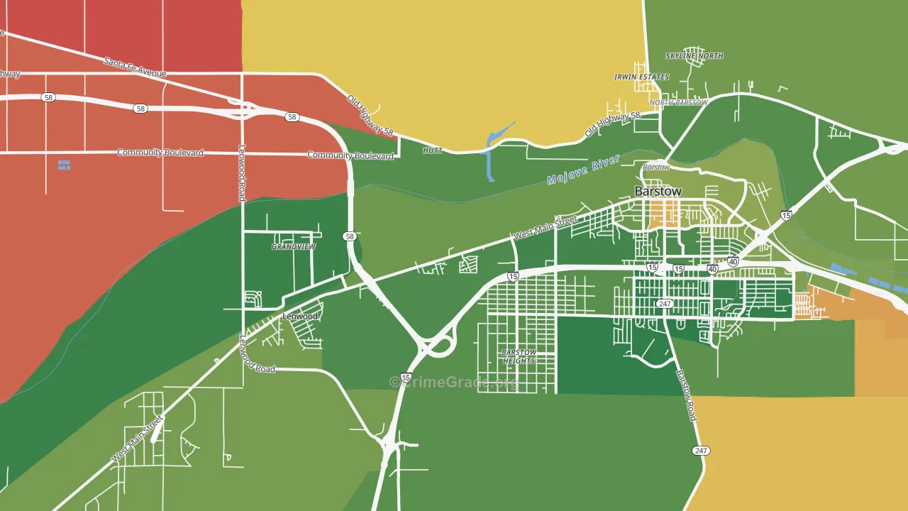 Lenwood, CA Map of Arson Rates