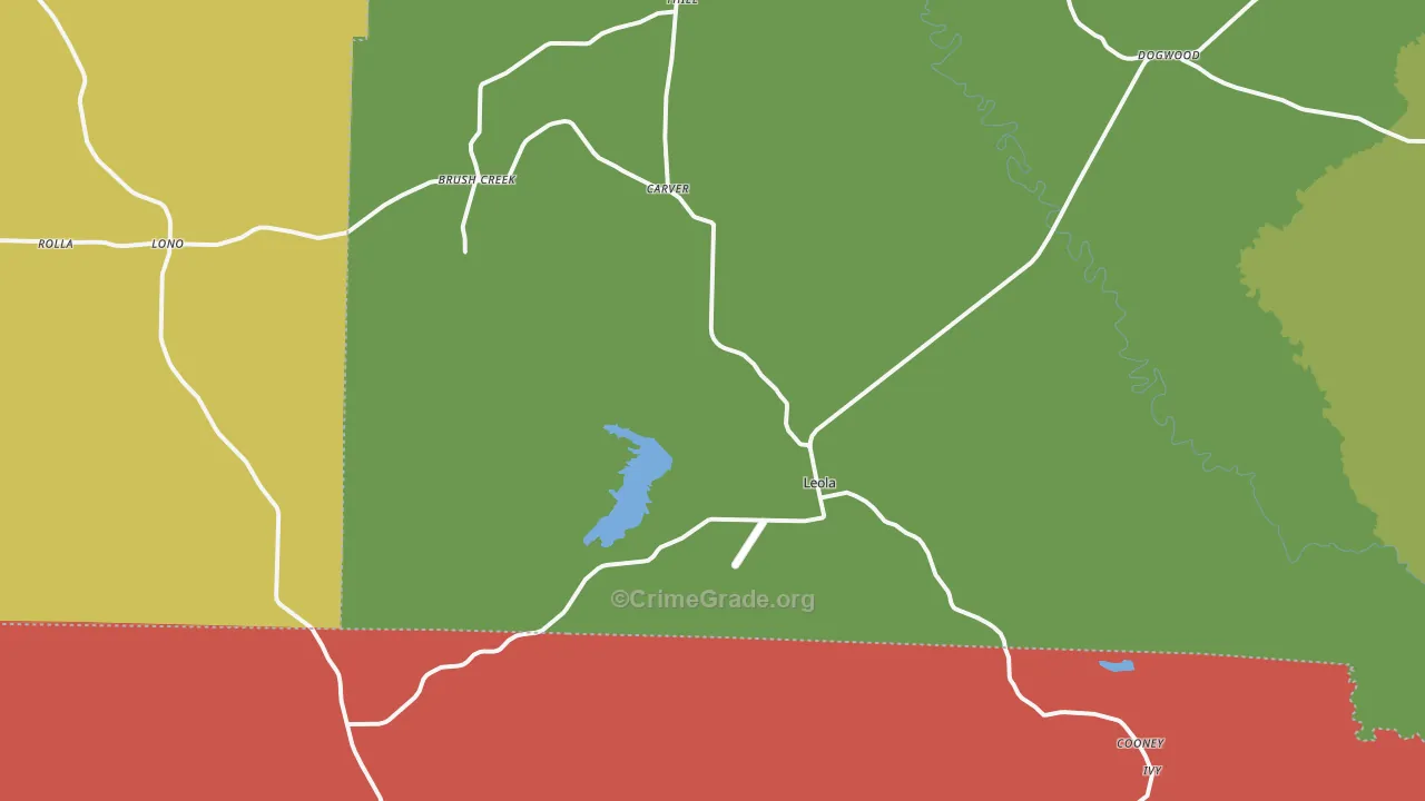 Leola, AR Map of Arson Rates