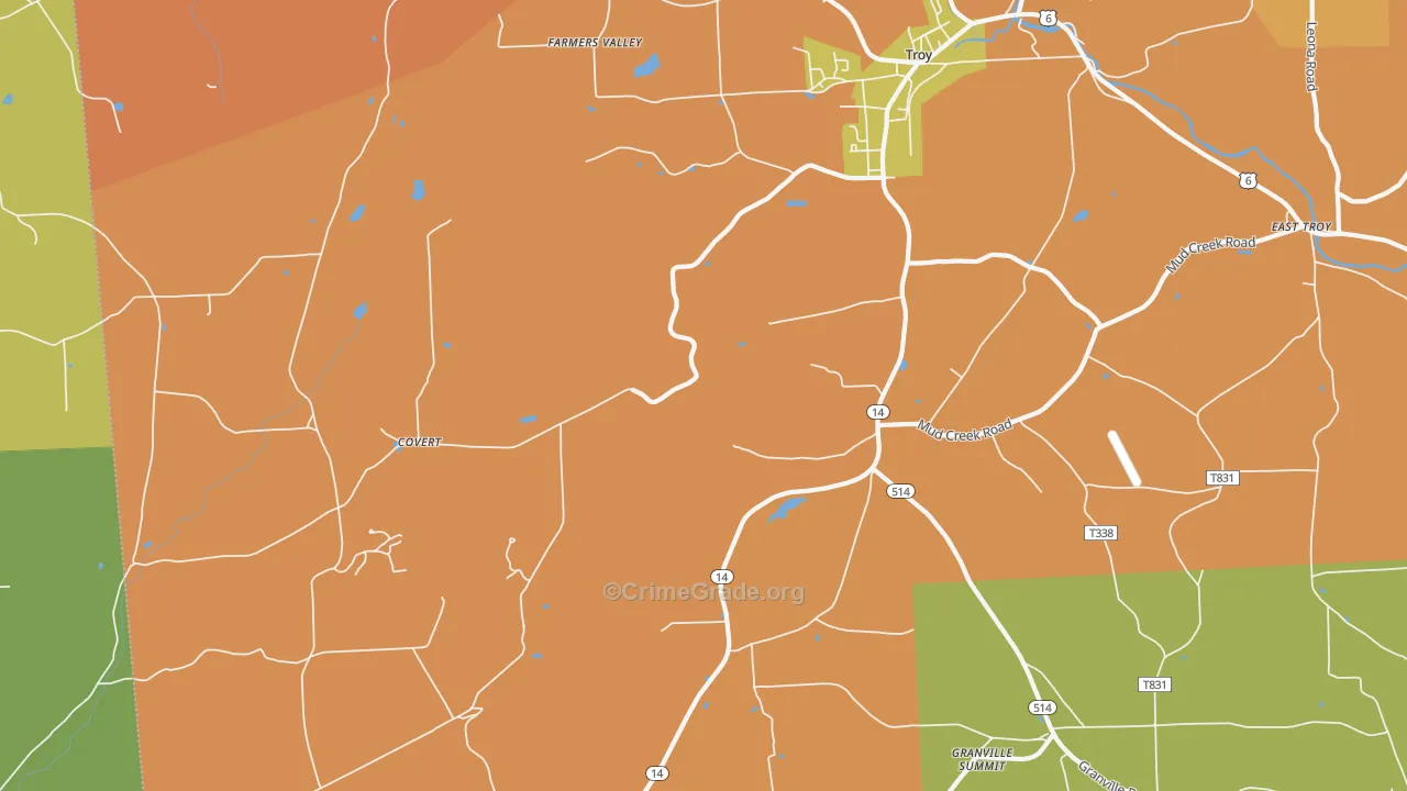 Leona, PA Map of Arson Rates