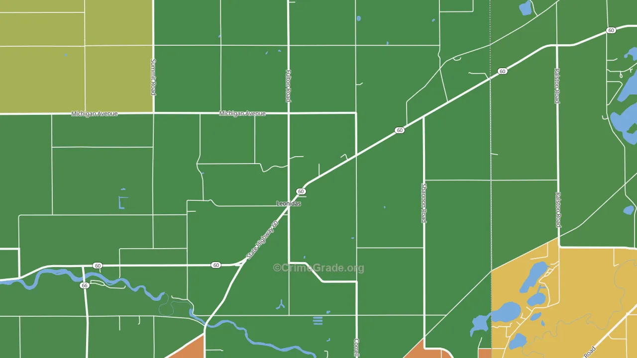 Leonidas, MI Map of Arson Rates