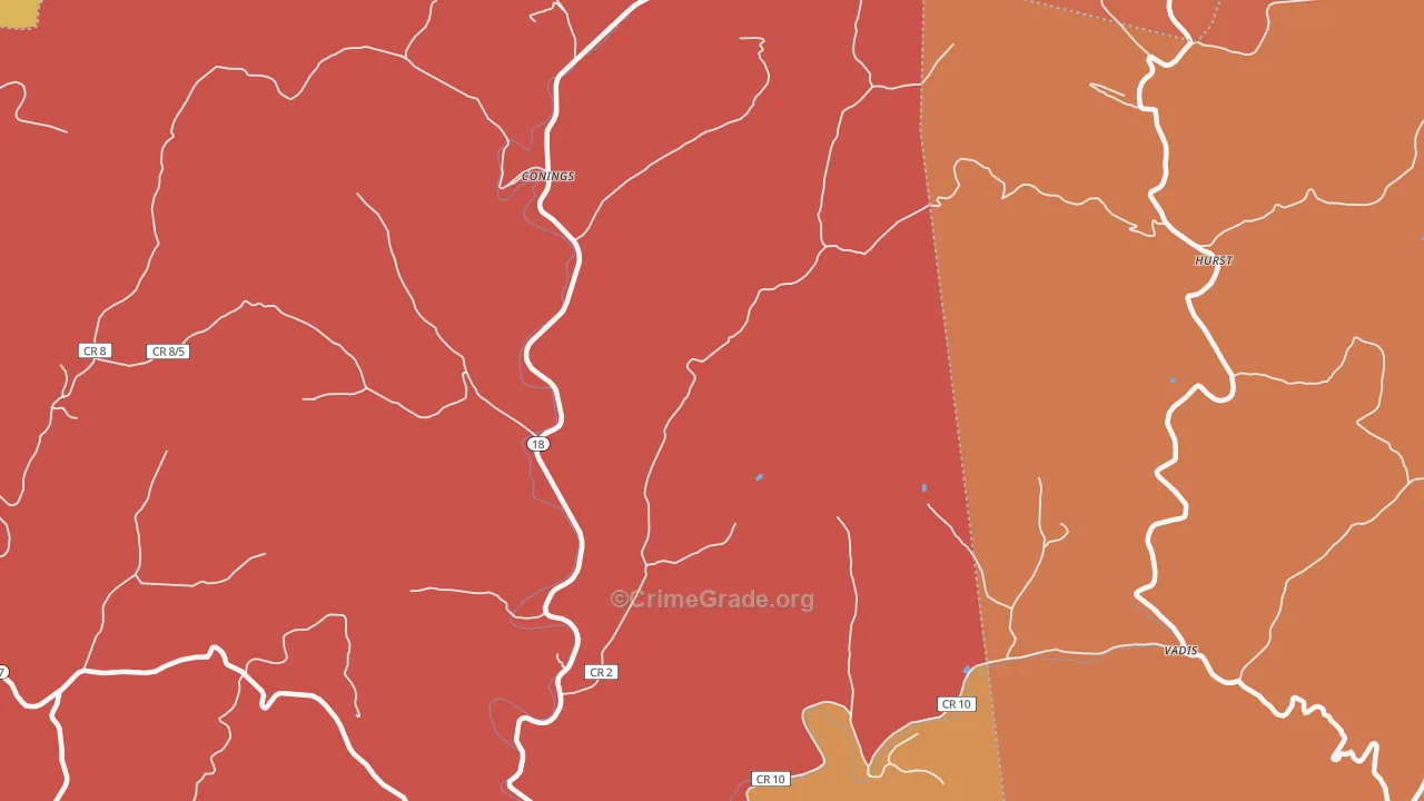 Leopold, WV Map of Arson Rates