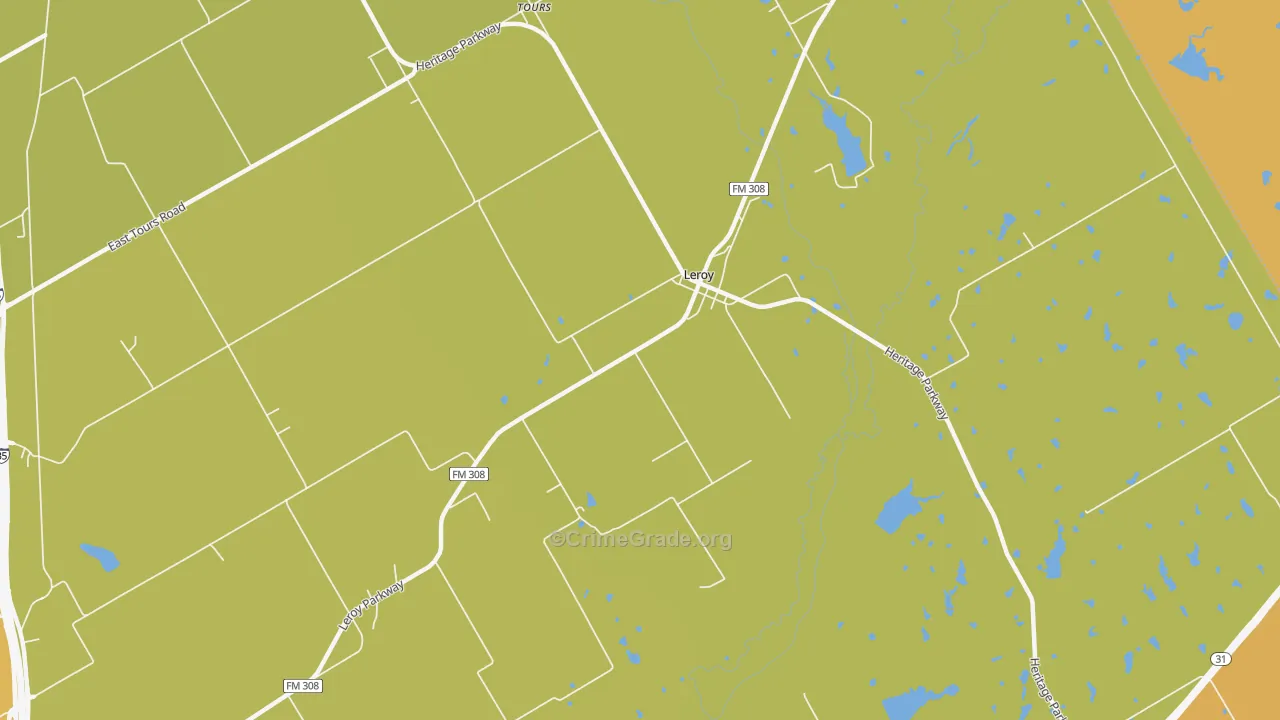 Leroy, TX Map of Arson Rates