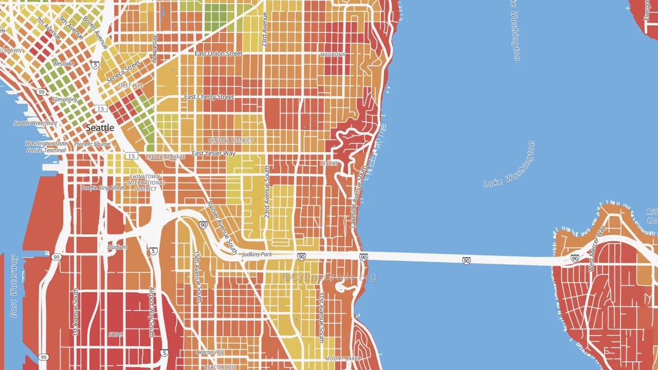 Leschi, Seattle, WA Map of Arson Rates