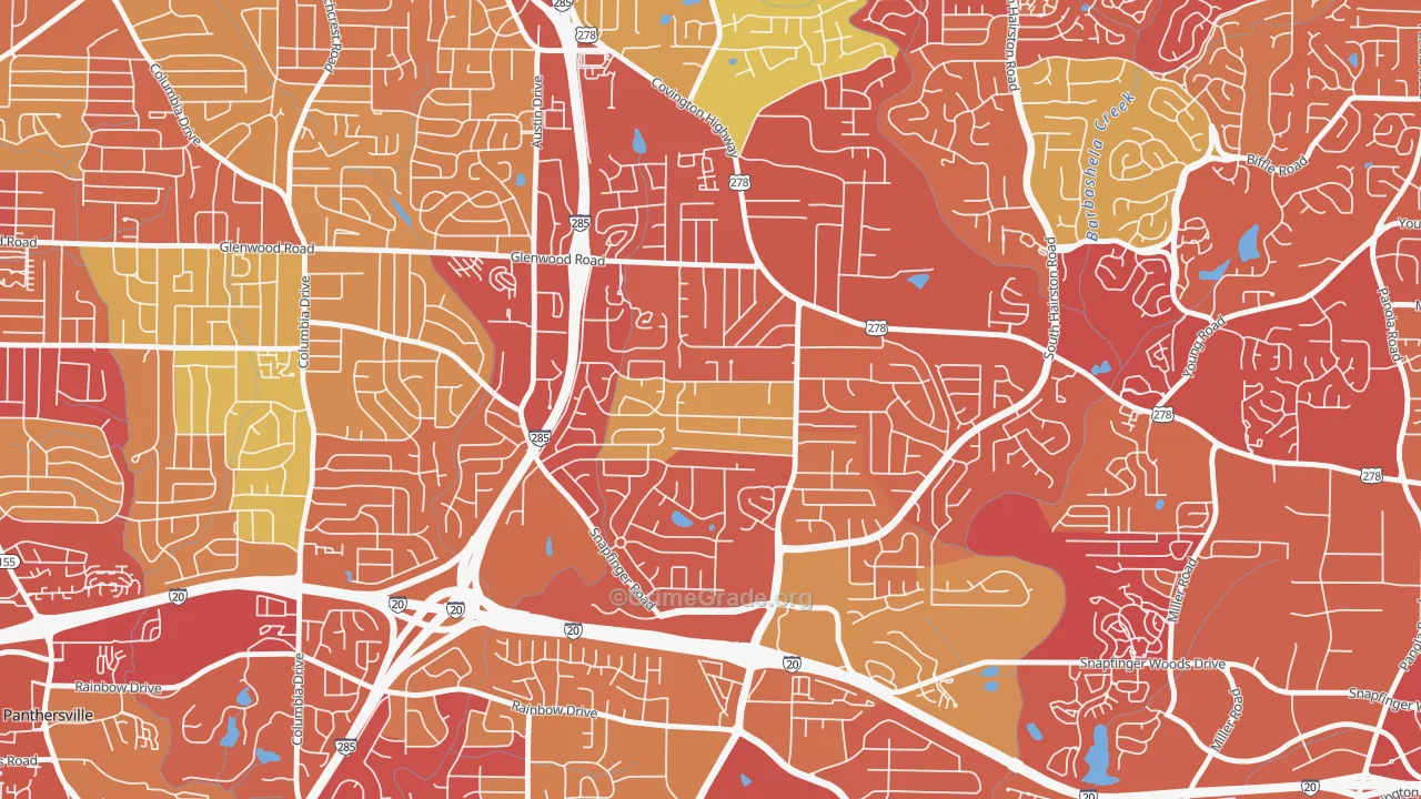 Leslie, Decatur, GA Map of Arson Rates