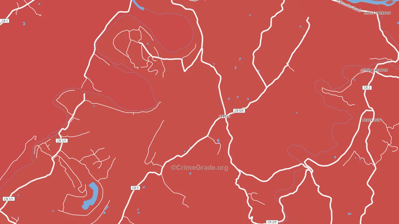 Levels, WV Map of Arson Rates