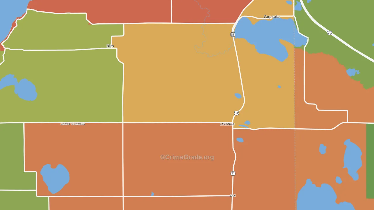 Levering, MI Map of Arson Rates