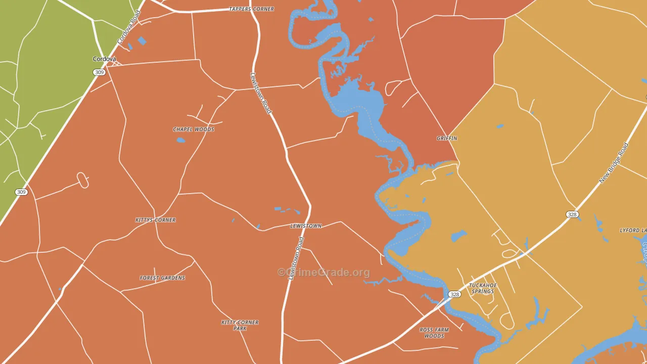 Lewistown, MD Map of Arson Rates
