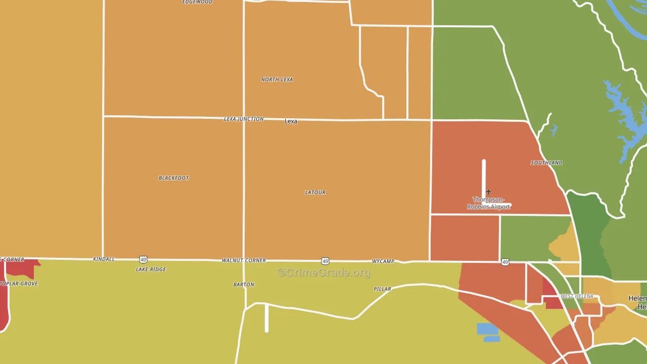 Lexa, AR Map of Arson Rates