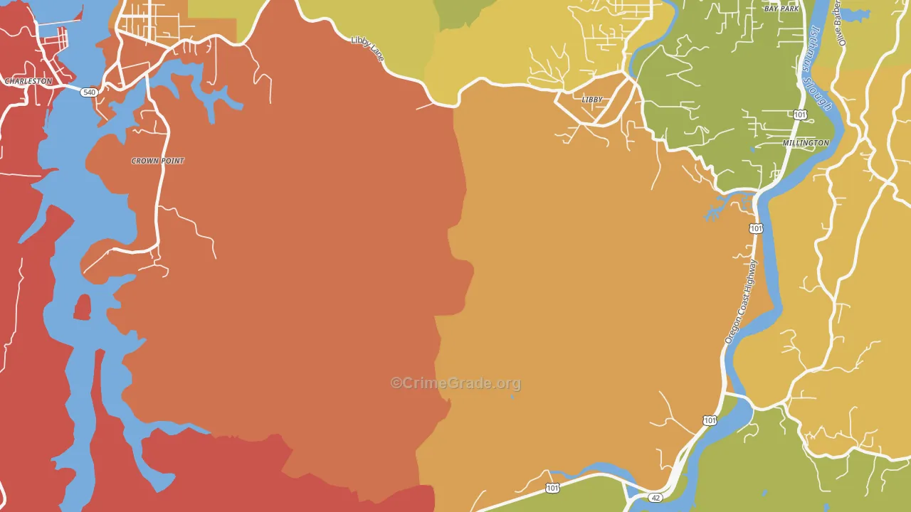 Libby, OR Map of Arson Rates