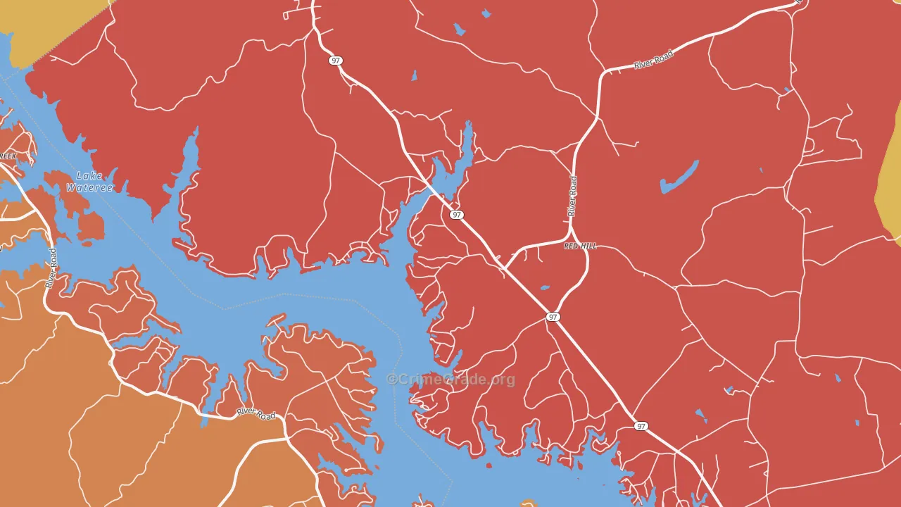 Liberty Hill, SC Map of Arson Rates