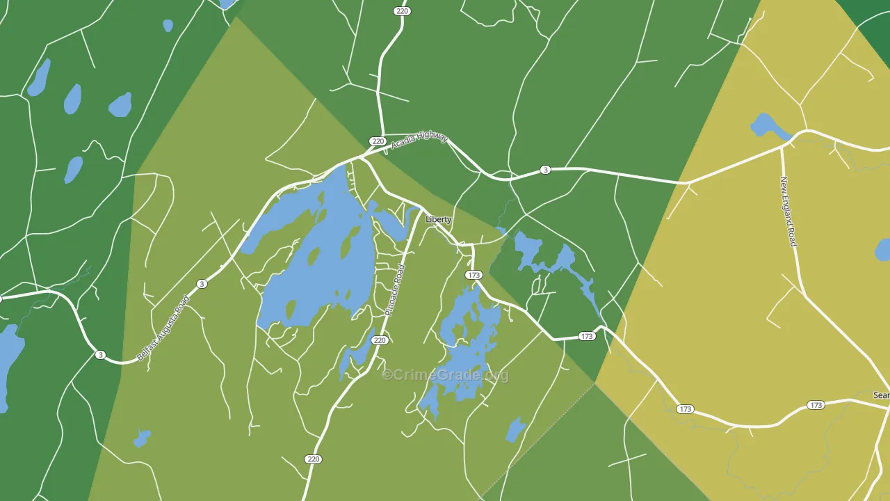 Liberty, ME Map of Arson Rates