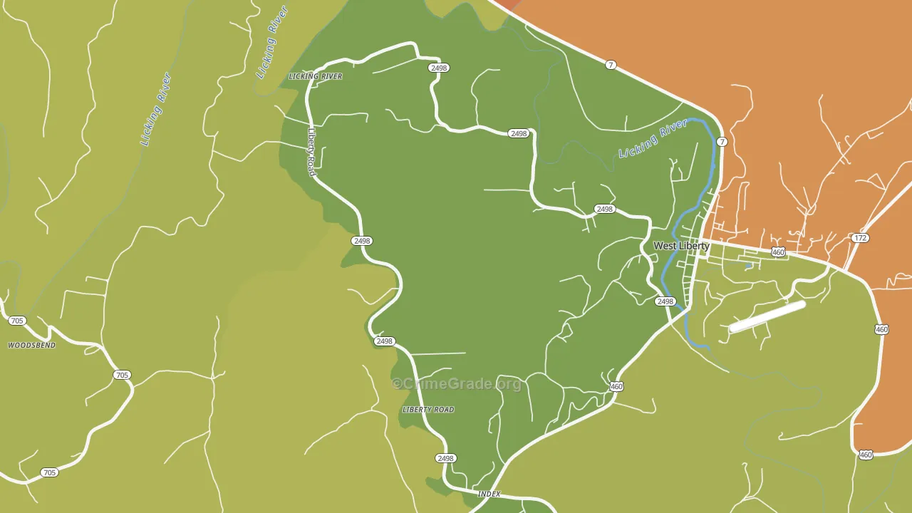 Liberty Road, KY Map of Arson Rates