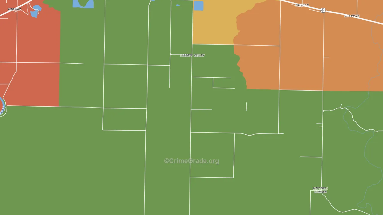 Liberty Valley, AR Map of Arson Rates