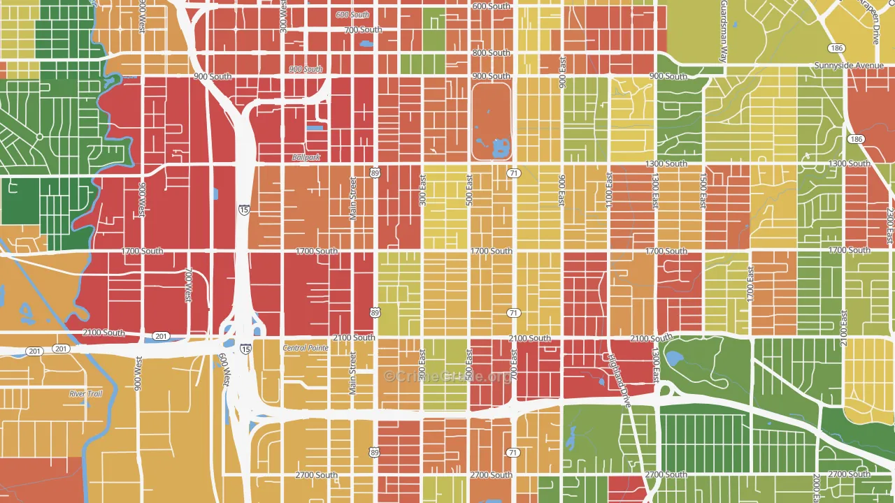 Liberty Wells, Salt Lake City, UT Map of Arson Rates