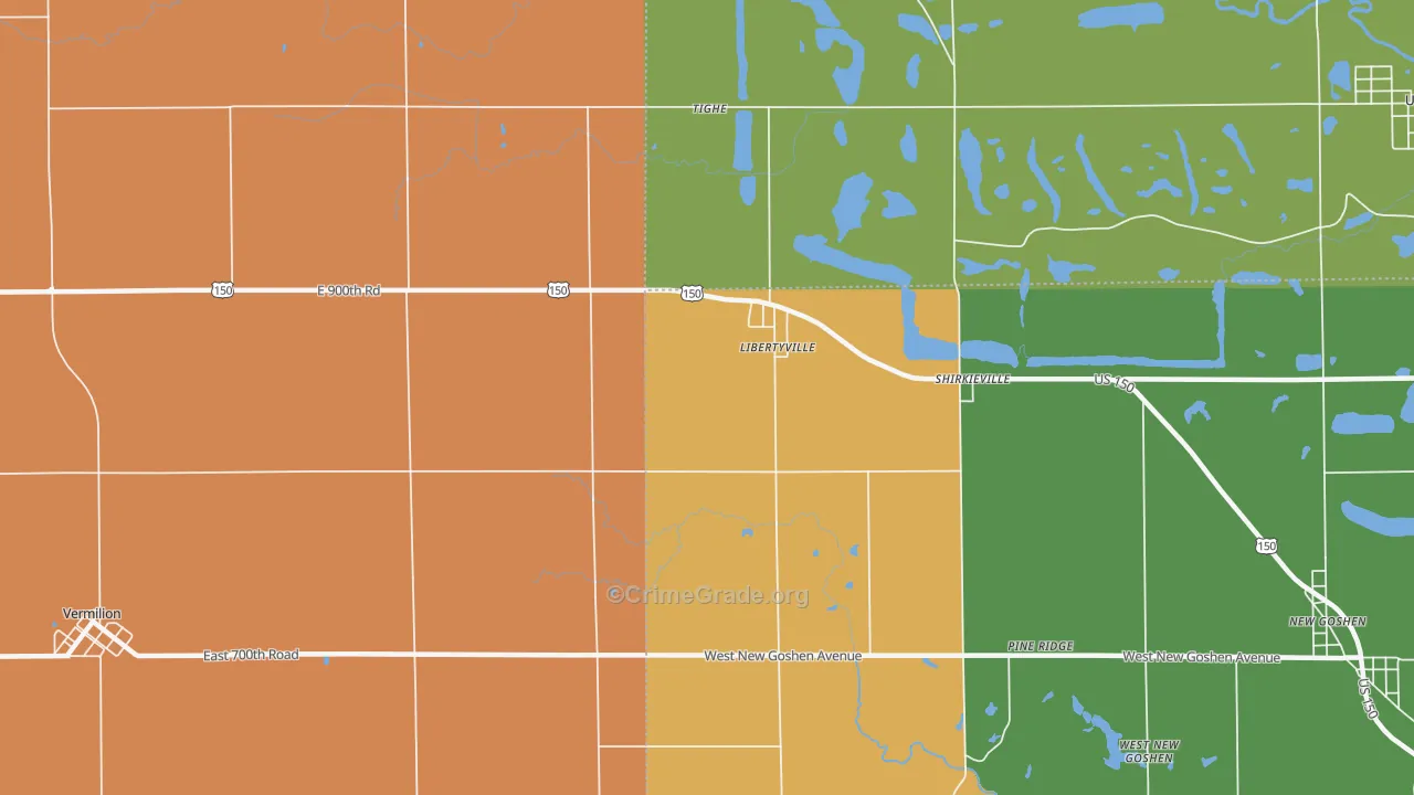 Libertyville, IN Map of Arson Rates