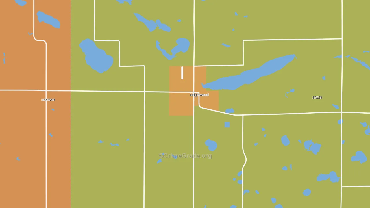 Lidgerwood, ND Map of Arson Rates