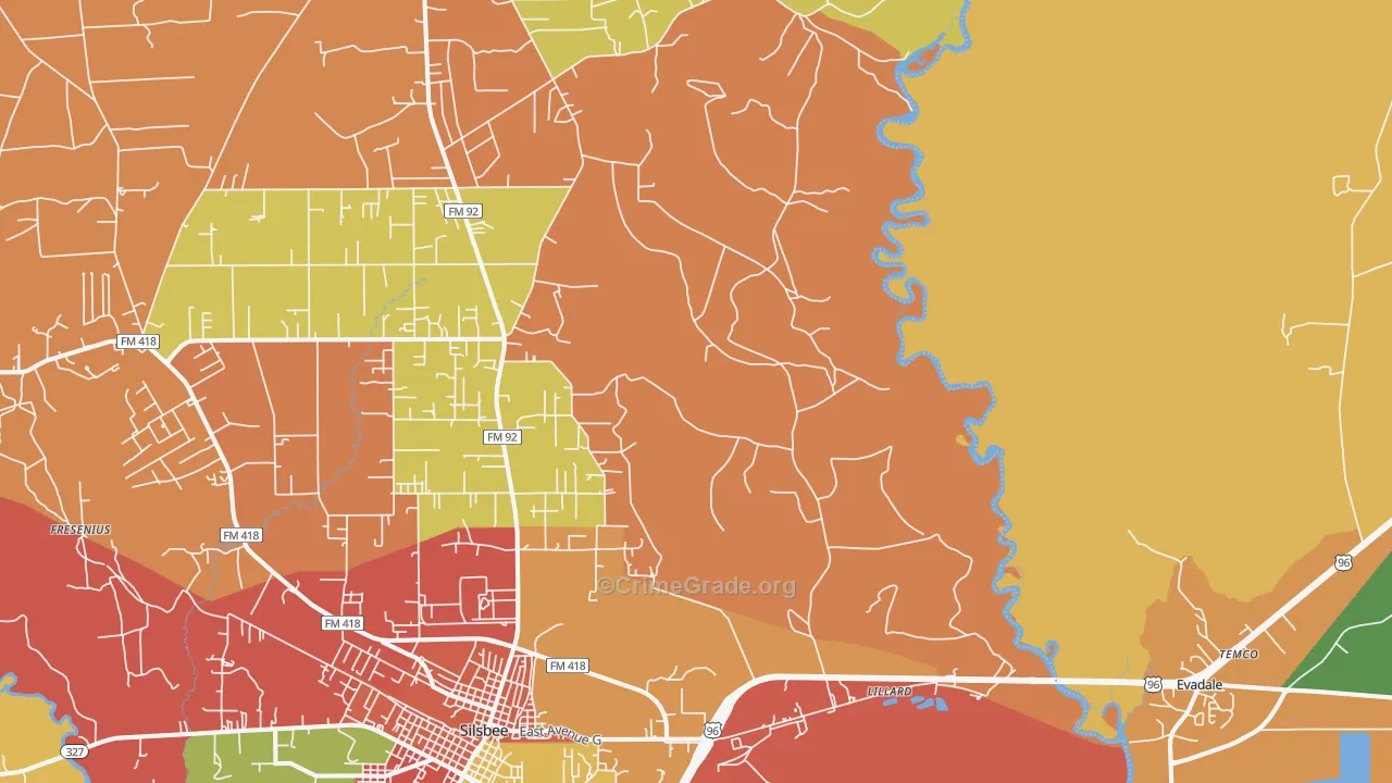 Lillard, TX Map of Arson Rates