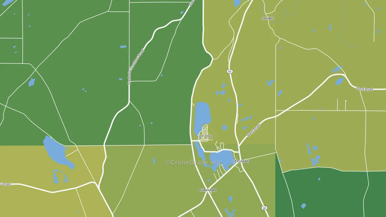 Lily Dale, NY Map of Arson Rates