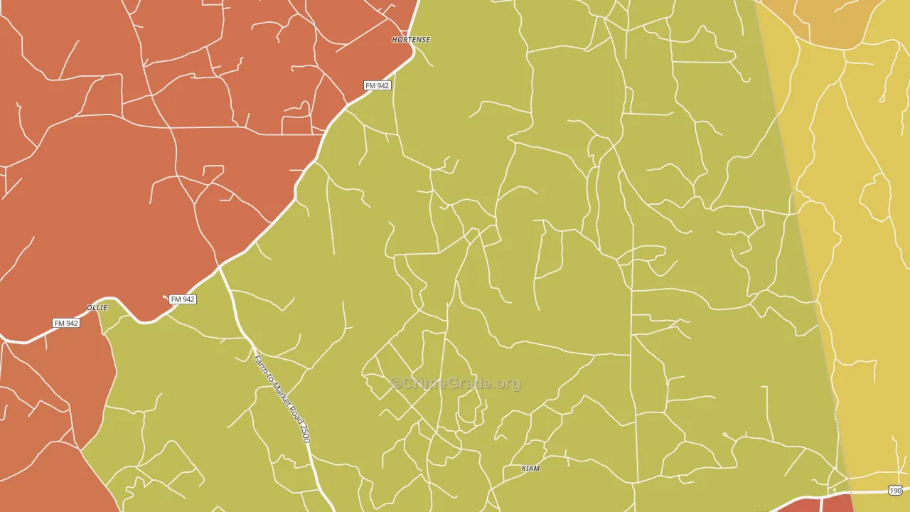 Lily Island, TX Map of Arson Rates