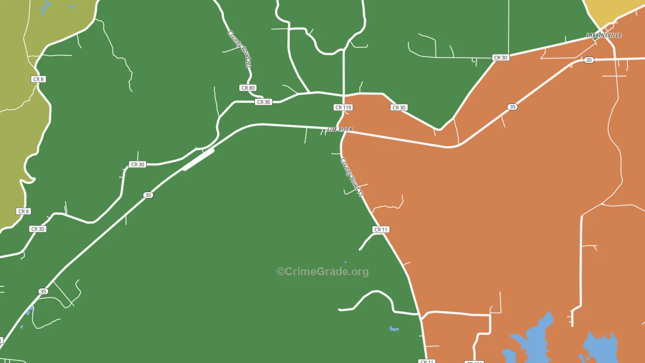 Lim Rock, AL Map of Arson Rates