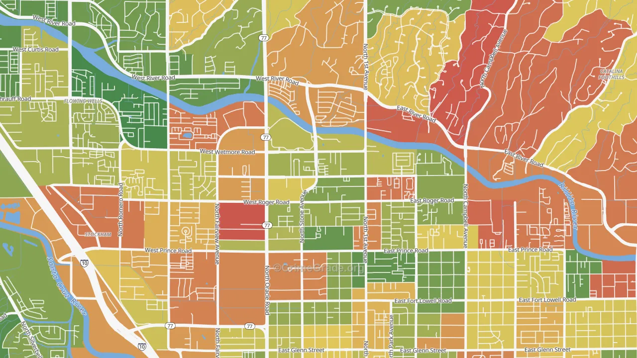 Limberlost, Tucson, AZ Map of Arson Rates