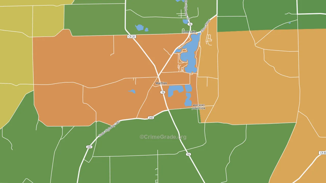 Lime Lake, NY Map of Arson Rates