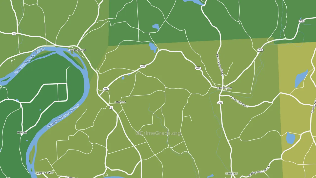 Limehill, PA Map of Arson Rates