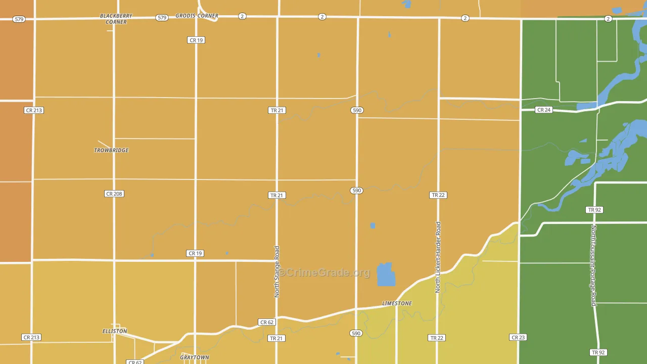 Limestone, OH Map of Arson Rates