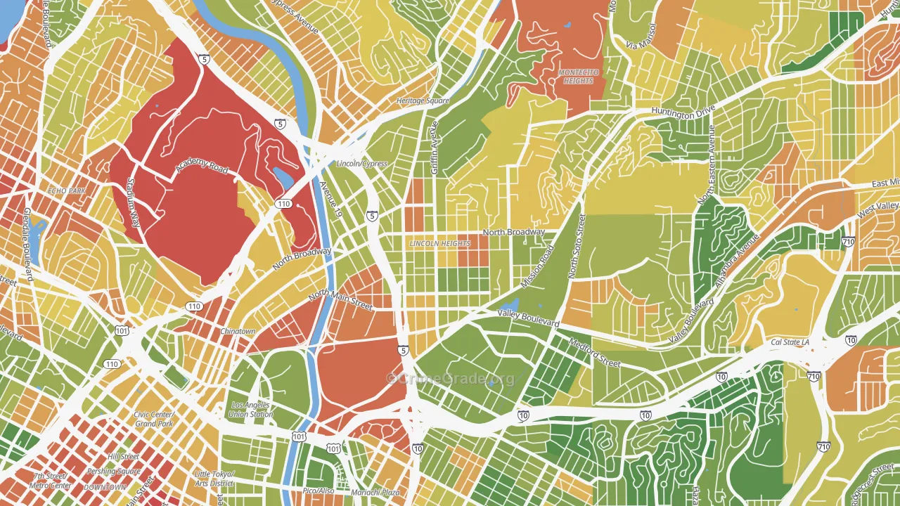 Lincoln Heights, Los Angeles, CA Map of Arson Rates
