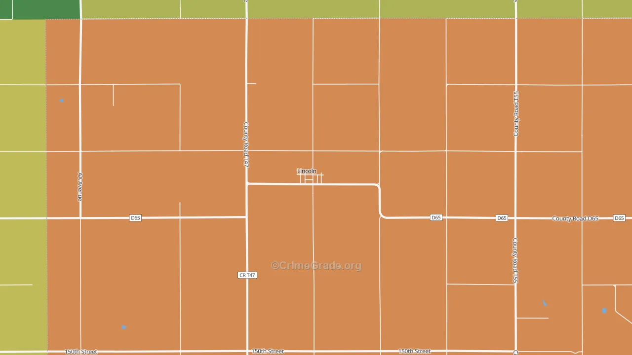 Lincoln, IA Map of Arson Rates