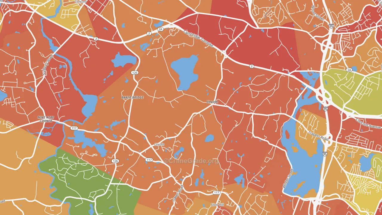 Lincoln, MA Map of Arson Rates