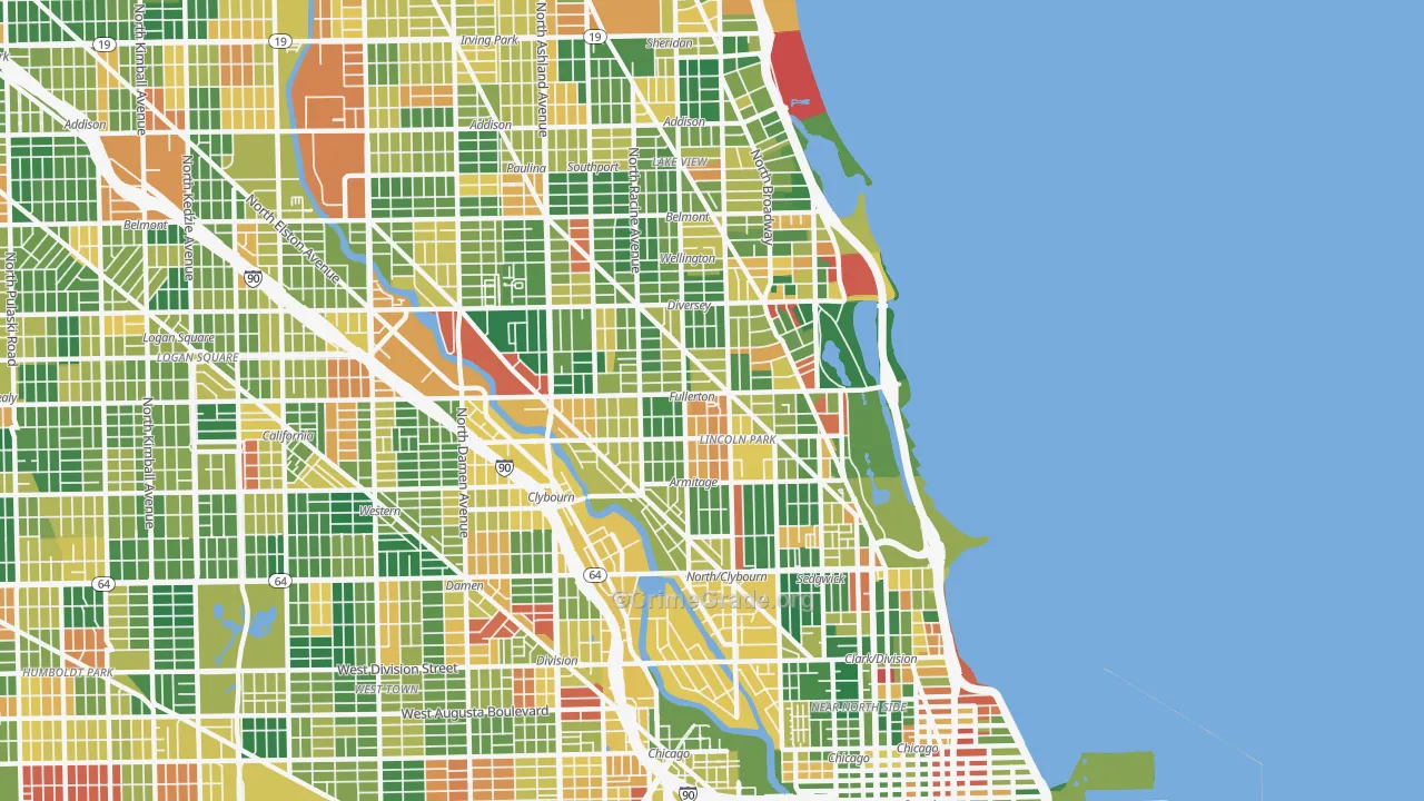 Lincoln Park, Chicago, IL Map of Arson Rates