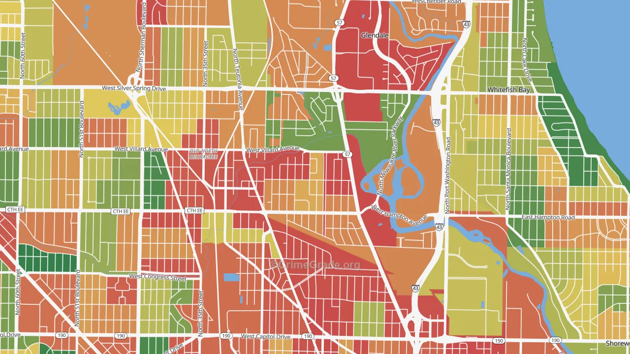 Lincoln Park, Milwaukee, WI Map of Arson Rates