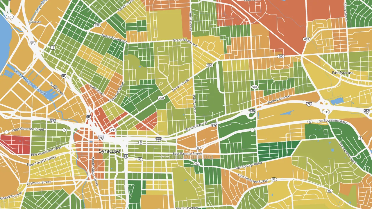 Lincoln Park-Syracuse, Syracuse, NY Map of Arson Rates
