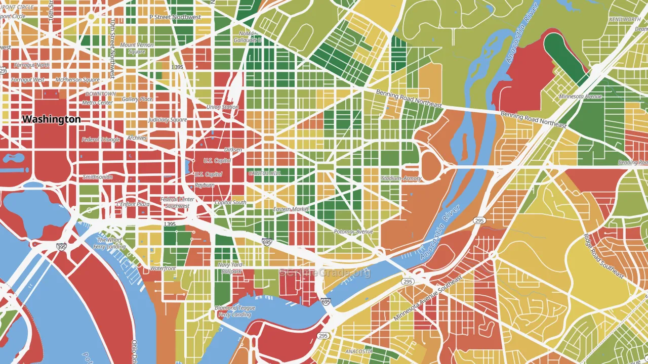 Lincoln Park, Washington, DC Map of Arson Rates