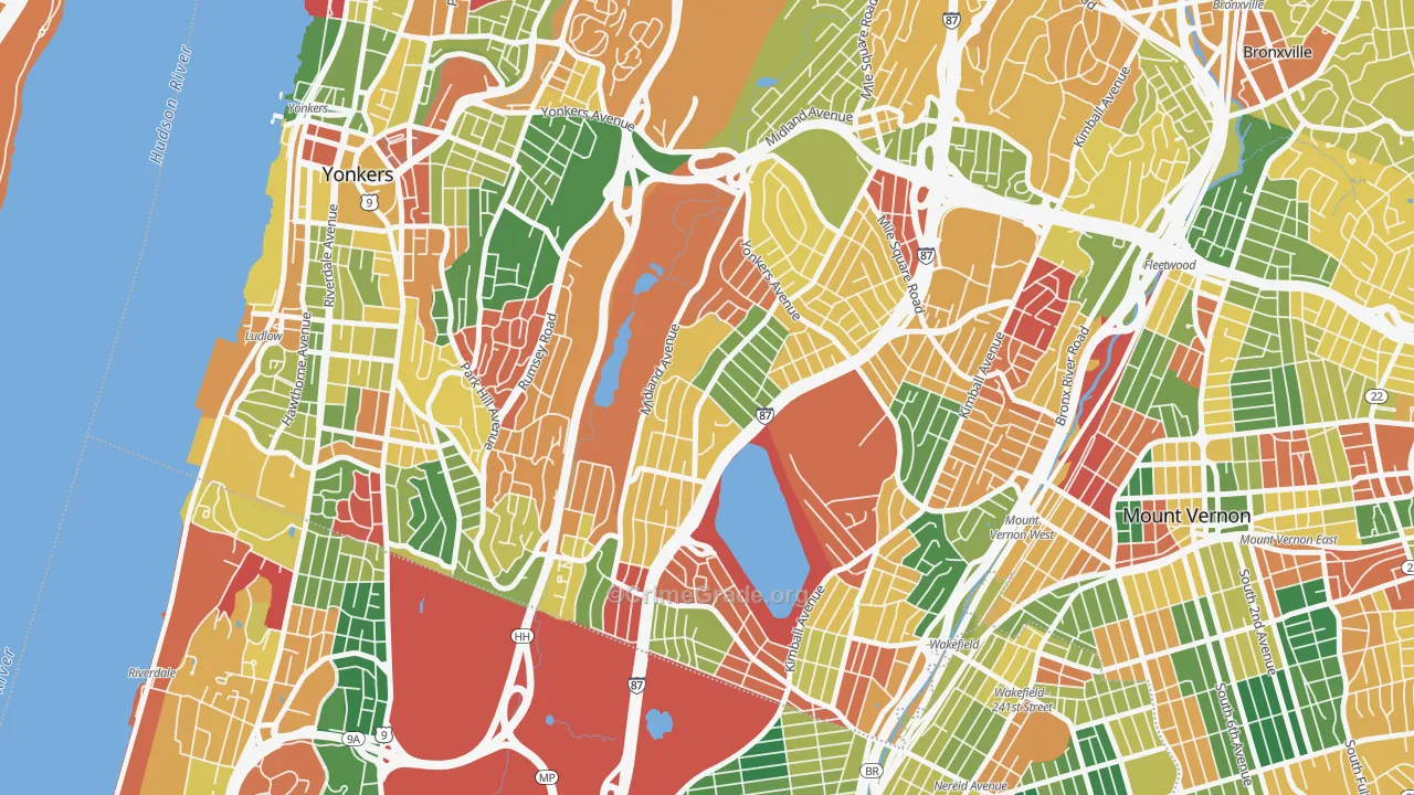 Lincoln Park, Yonkers, NY Map of Arson Rates