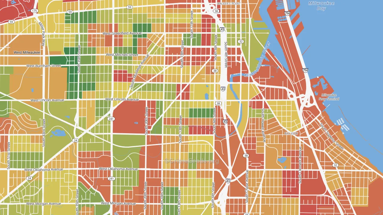 Lincoln Village, Milwaukee, WI Map of Arson Rates