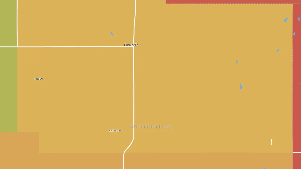 Lincolnville, KS Map of Arson Rates
