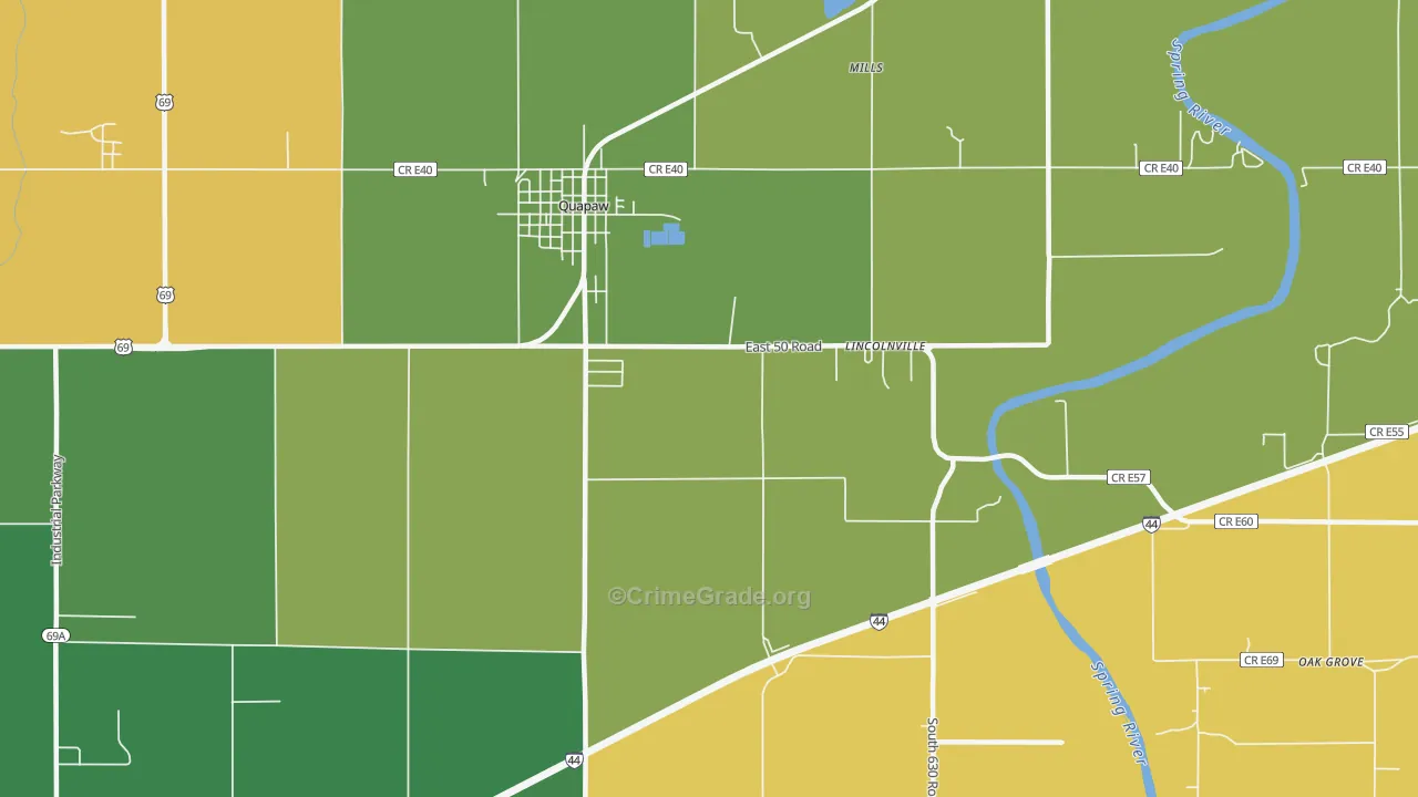 Lincolnville, OK Map of Arson Rates