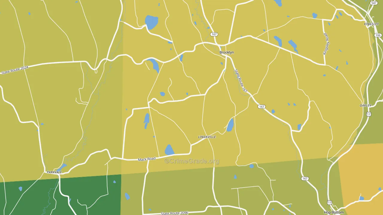 Lindaville, PA Map of Arson Rates