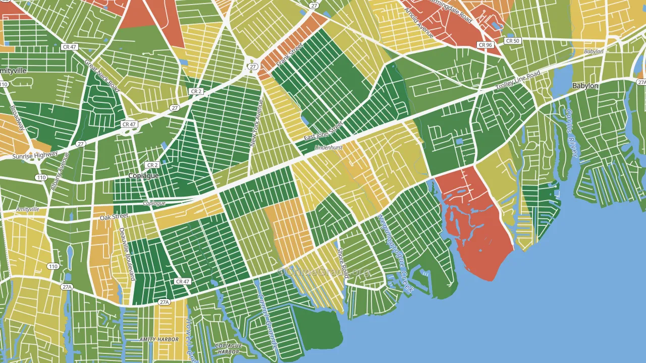 Lindenhurst, NY Map of Arson Rates