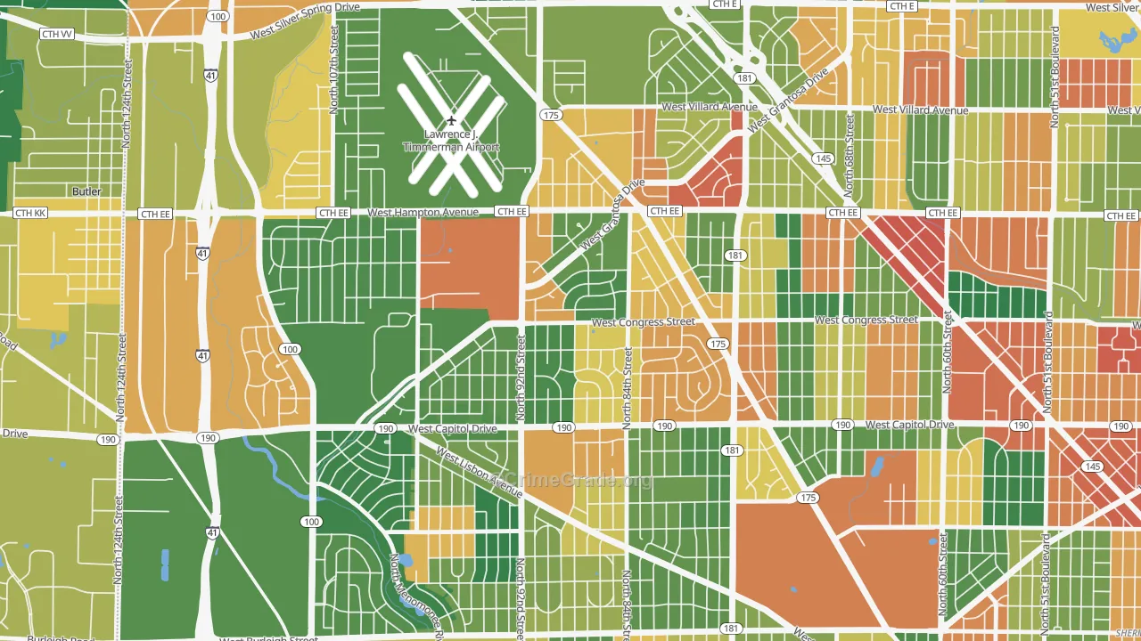 Lindsay Park, Milwaukee, WI Map of Arson Rates