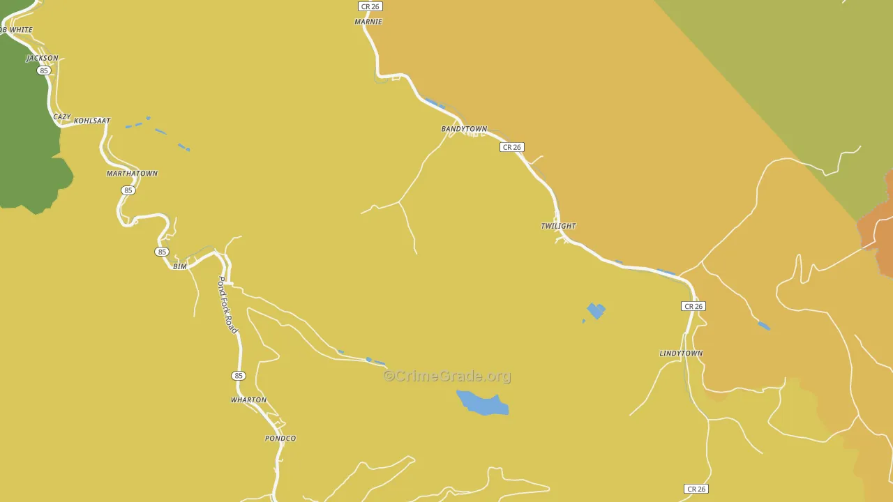 Lindytown, WV Map of Arson Rates
