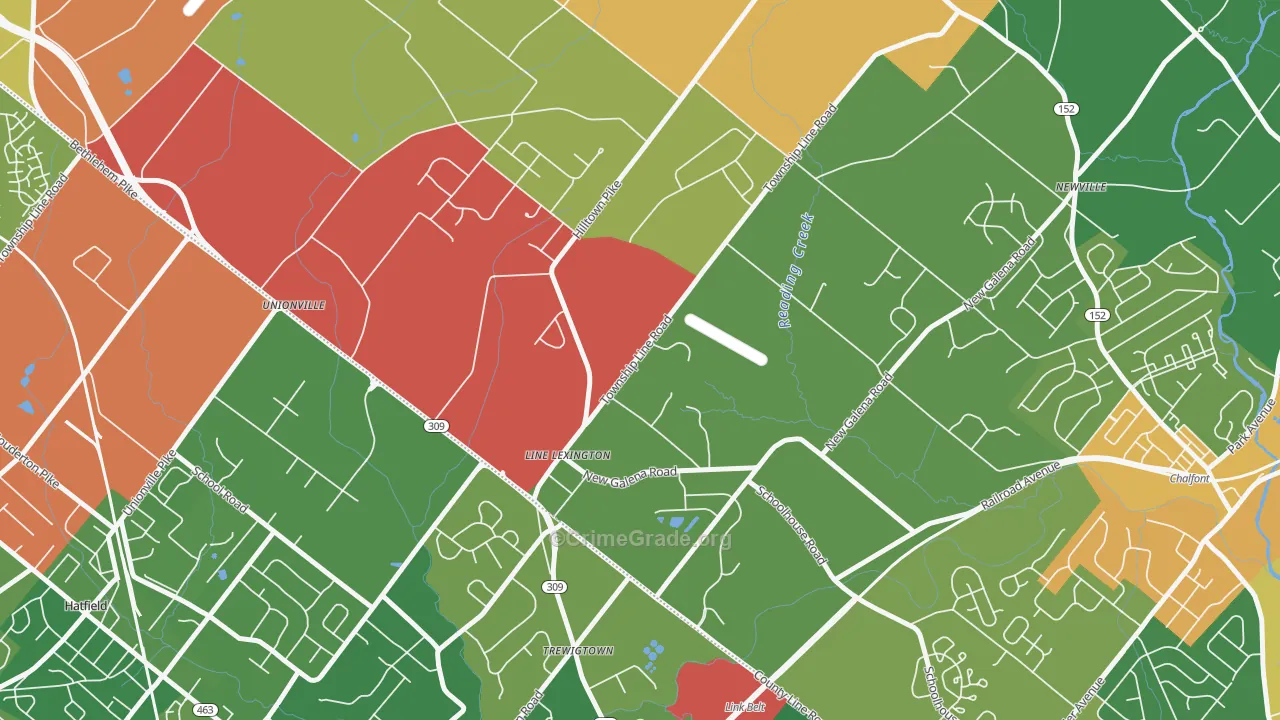 Line Lexington, PA Map of Arson Rates