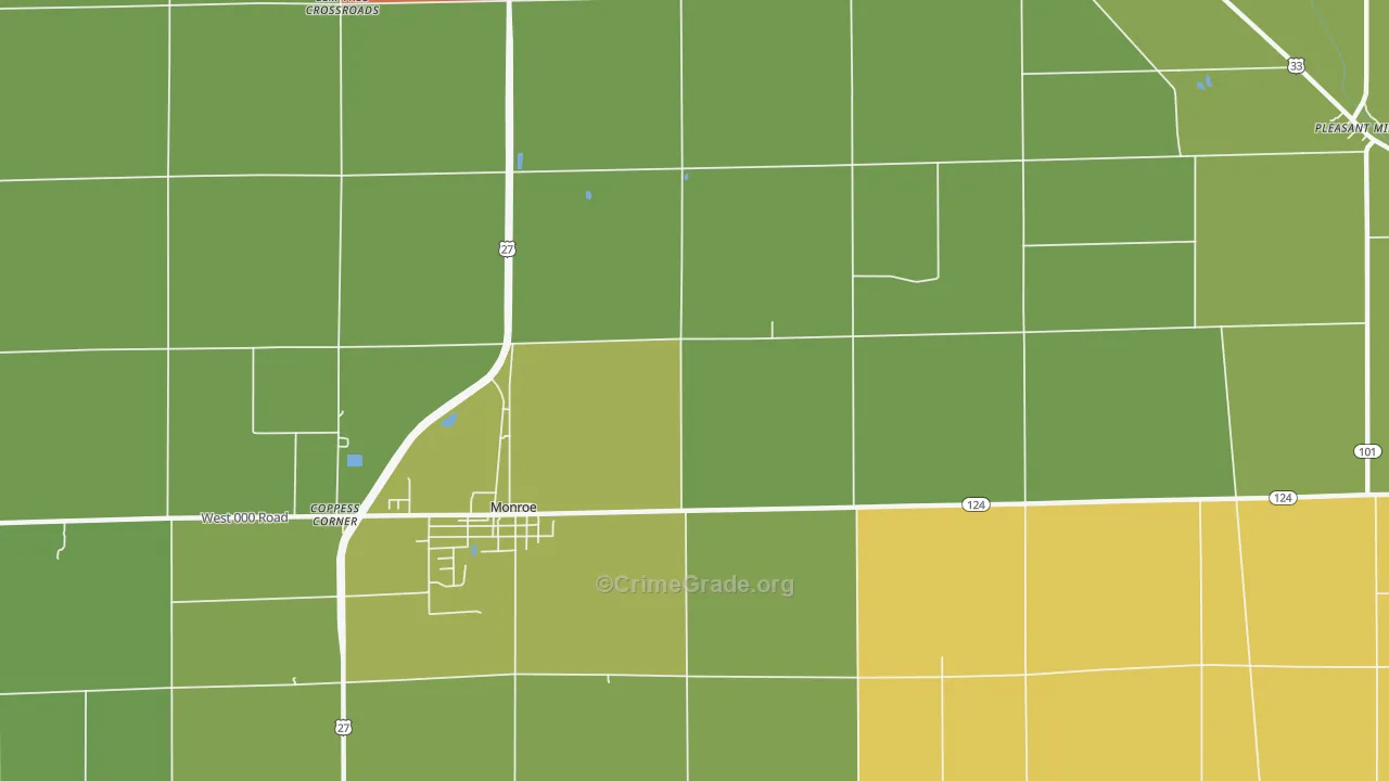 Linn Grove, IN Map of Arson Rates