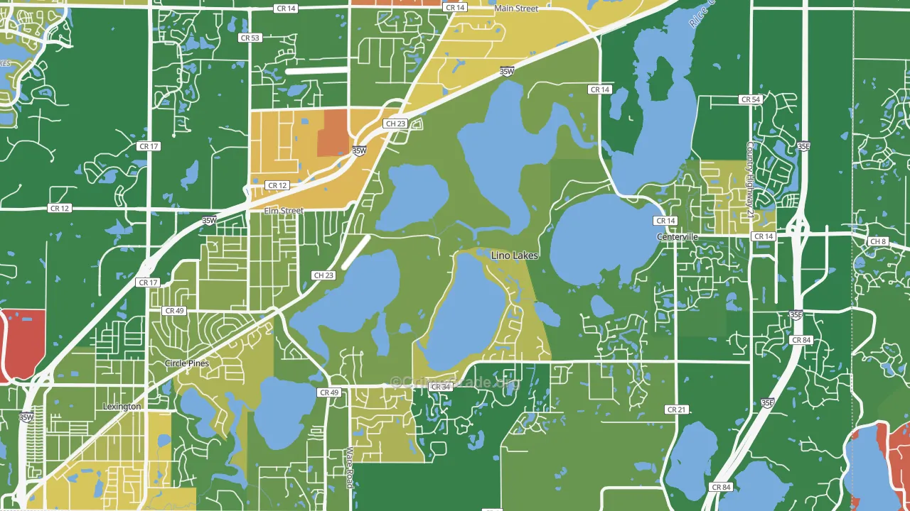 Lino Lakes, MN Map of Arson Rates